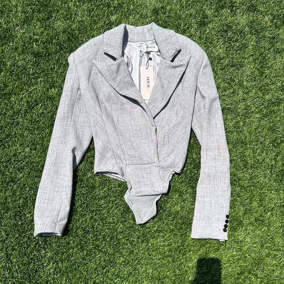 NWT House of CB Brisa grey suiting jacket bodysuit - Picture 5 of 8